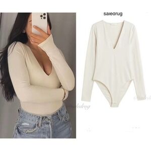 ZARA soft v neck bodysuit 0264/308